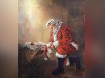 Facebook censura imagen de Papá Noel arrodillado ante Jesús